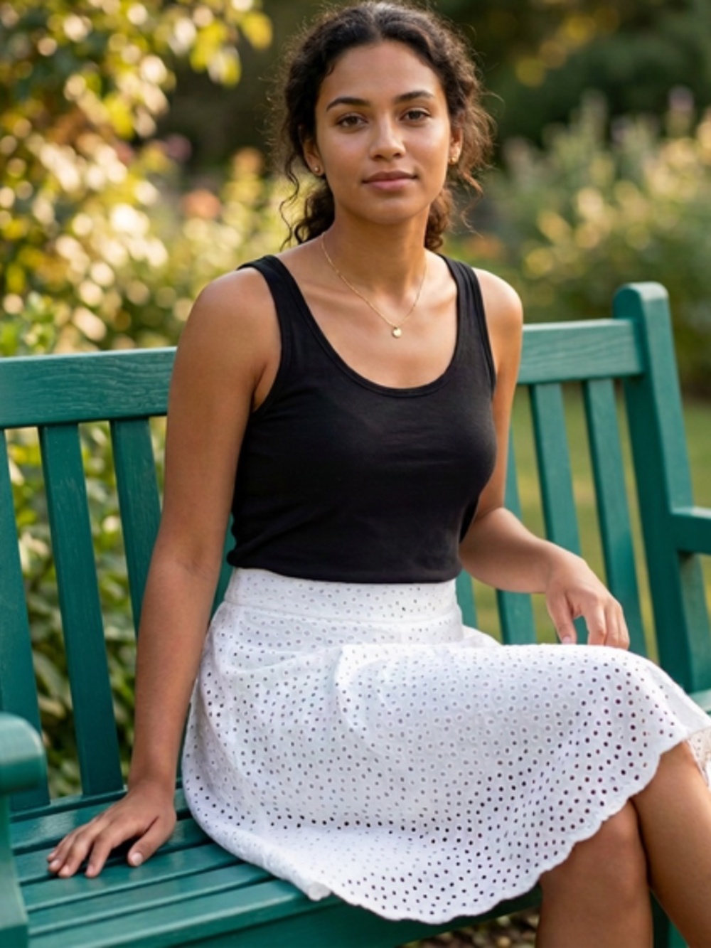 BCBG Maxazria White Eyelet Skirt